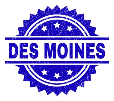 Dokulu Des Moines damga mühür çizik