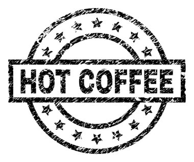 Sıcak kahve damga mühür grunge dokulu