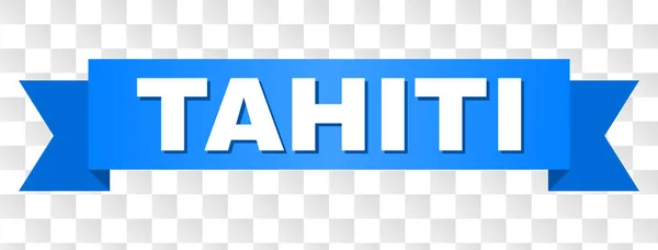 Fita azul com legenda TAHITI —  Vetores de Stock