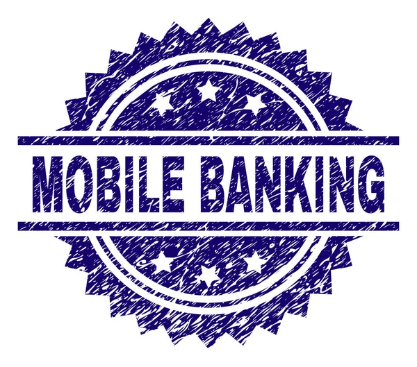 Grunge υφής Mobile Banking σφραγίδα σφραγίδα — Διανυσματικό Αρχείο