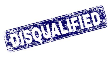 Yuvarlatılmış dikdörtgen damga diskalifiye grunge çerçeveli