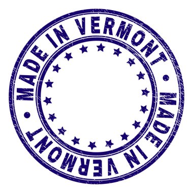 Scratched Textured MADE IN VERMONT Round Stamp Seal clipart