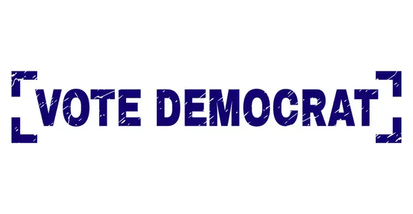 Grunge texturerat omröstning demokrat stämpelplatta inuti hörnen — Stock vektor