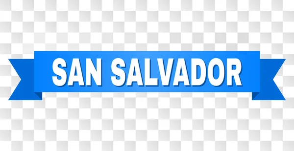 Mavi kurdele ile San Salvador metin — Stok Vektör