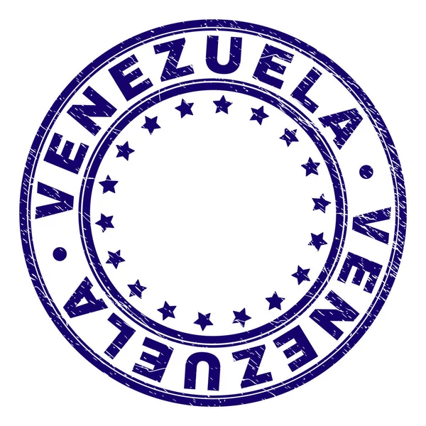 划伤的纹理委内瑞拉圆形邮票印章 — 图库矢量图片