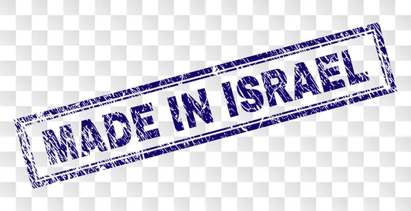 Raspado MADE IN ISRAEL Rectangle Stamp — Vetor de Stock