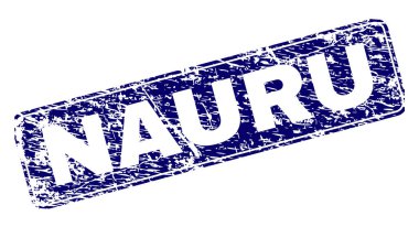 Yuvarlatılmış dikdörtgen damga çizilmiş Nauru çerçeveli