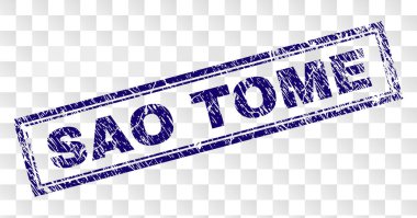 Çizik Sao Tome dikdörtgen damgası