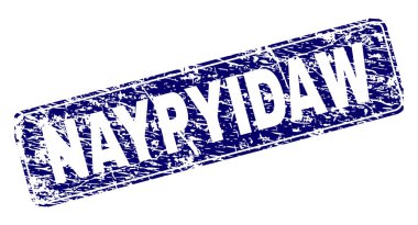 Yuvarlatılmış dikdörtgen damga çizik Naypyidaw çerçeveli