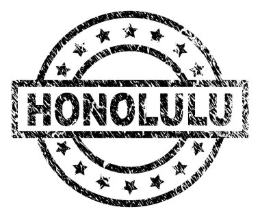 Dokulu Honolulu damga mühür çizik