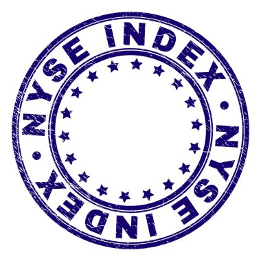 Scratched Textured NYSE INDEX Round Stamp Seal clipart