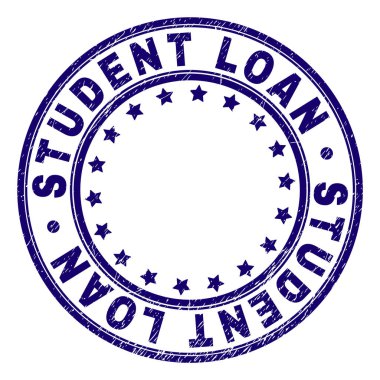 Grunge öğrenci kredi damga mühür yuvarlak dokulu