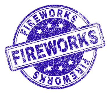 Çizik dokulu Fireworks damga mühür