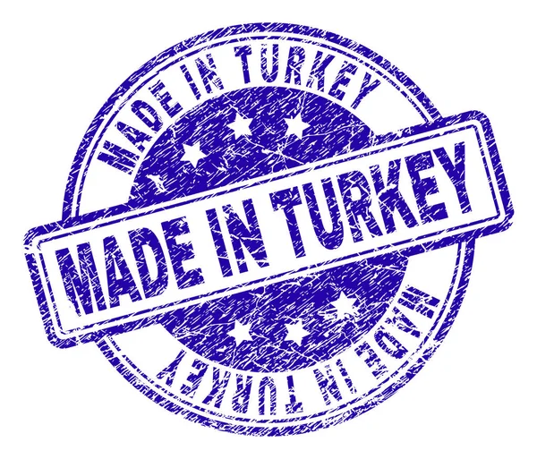 Scratched Textured MADE IN TURKEY Stamp Seal — Stock Vector