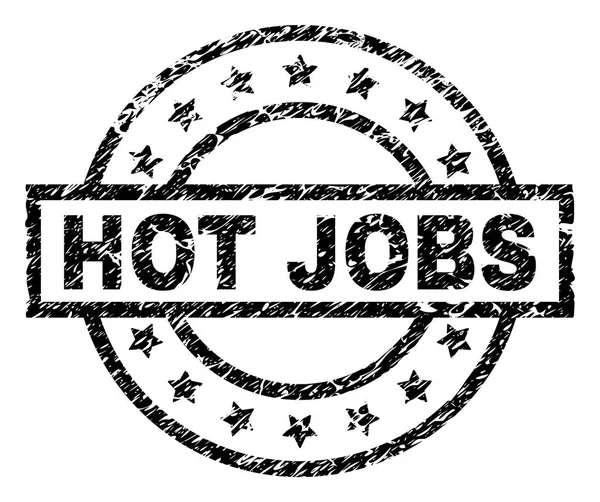Poškrábaný texturou Hot Jobs destička — Stockový vektor