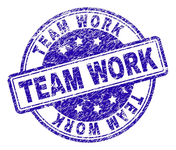 Grunge getextureerde Team werk stempel-zegel — Stockvector