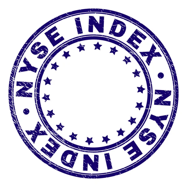 Selo de carimbo redondo texturizado riscado de NYSE INDEX —  Vetores de Stock