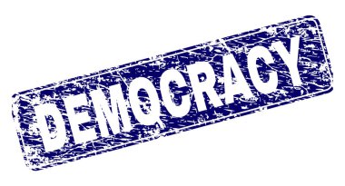 Yuvarlatılmış dikdörtgen damga grunge demokrasi çerçeveli