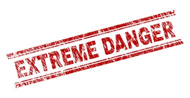 Dokulu aşırı tehlike damga mühür çizik