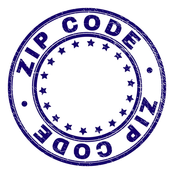 Grunge Textured ZIP CODE Round Stamp Seal — Stock Vector