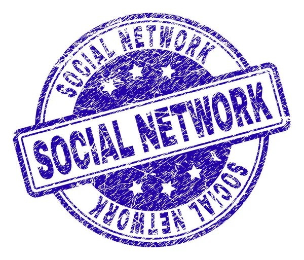 Грандж Текстуровані SOCIAL NETWORK Штамп Seal — стоковий вектор