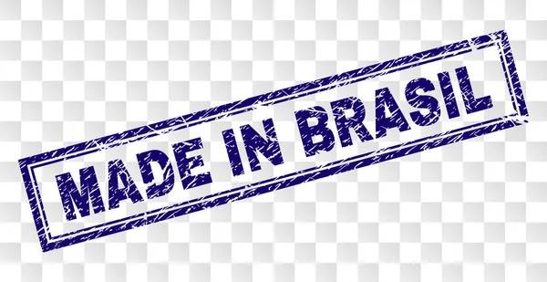 Grunge FABRIQUÉ EN BRASIL Timbre rectangle — Image vectorielle