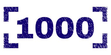 Grunge 1000 damga mühür köşeler arasında dokulu