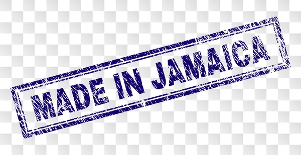 Σφραγίδα ορθογωνίου γδαρμένο γίνονται σε Τζαμάικα — Διανυσματικό Αρχείο