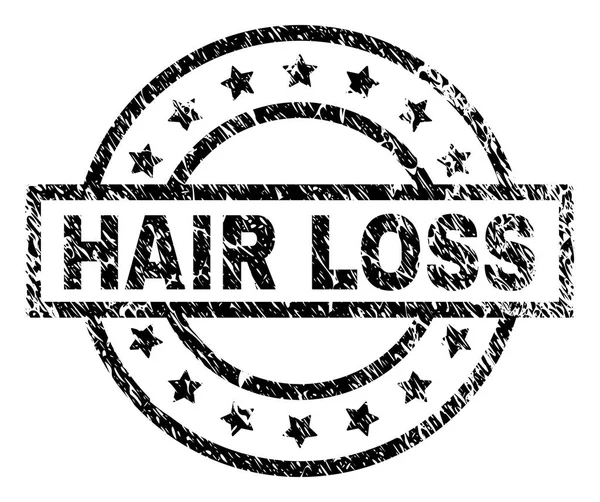 Grunge saç kaybı damga mühür dokulu — Stok Vektör