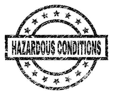 Grunge tehlikeli koşullar damga mühür dokulu