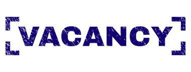 Dokulu Vacancy damga mühür köşeleri içinde çizik