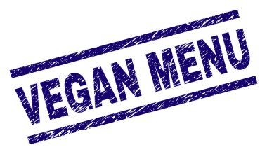 Dokulu Vejetaryen menü damga mühür çizik