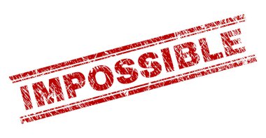 İmkansız mühür aşınmış etkisi ile yazdırın. Kırmızı vektör lastik doku ile imkansız metin yazdırın. Metin başlığı çift paralel çizgi arasında yer alıyor.