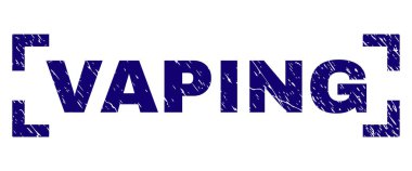 Vaping damga mühür köşeler arasında grunge dokulu