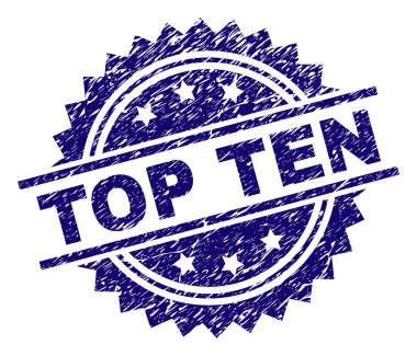 En iyi on damga mühür grunge dokulu