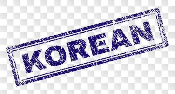 Σφραγίδα γδαρμένο Κορέας ορθογώνιο — Διανυσματικό Αρχείο