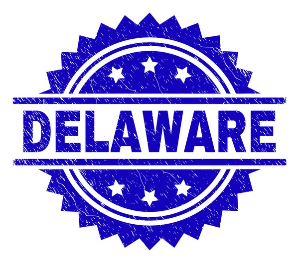 Grunge texturerat Delaware stämpelplatta — Stock vektor
