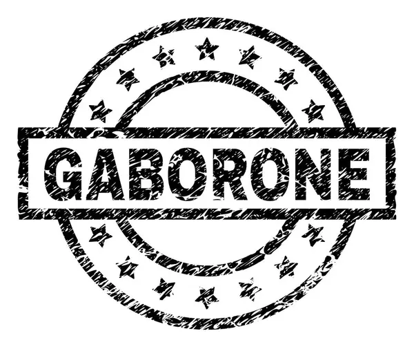 Zerkratzte texturierte Gaborone-Briefmarke — Stockvektor