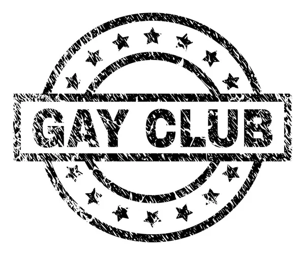 Scratched Textured GAY CLUB Stamp Seal — Stock Vector