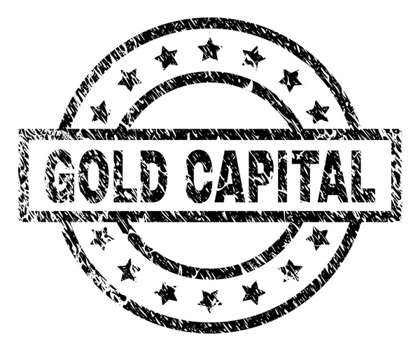 Grunge tvarovaných zlato kapitálu destička — Stockový vektor