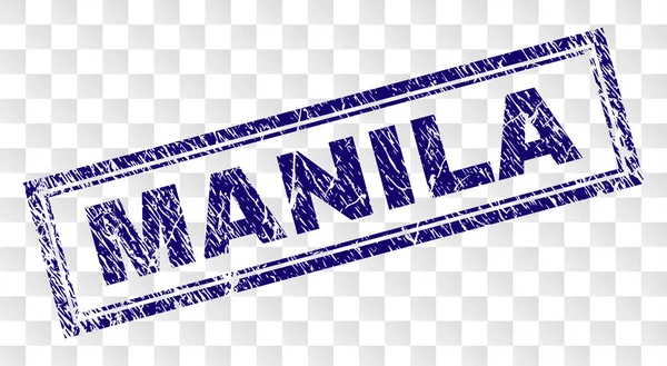 Царапнутая прямоугольная марка MANILA — стоковый вектор