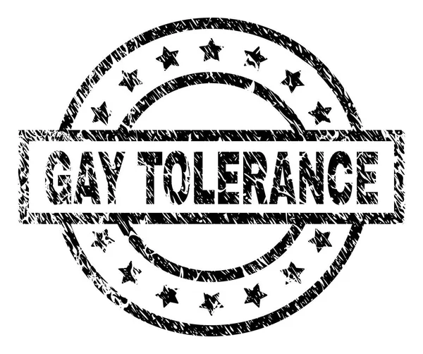 Sello de sello de TOLERANCIA GAY con textura rayada — Vector de stock