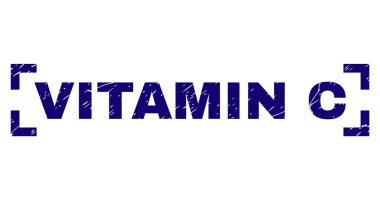 C vitamini damga mühür köşeler arasında grunge dokulu
