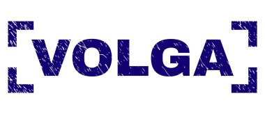 Grunge Volga damga mühür köşeleri içinde dokulu