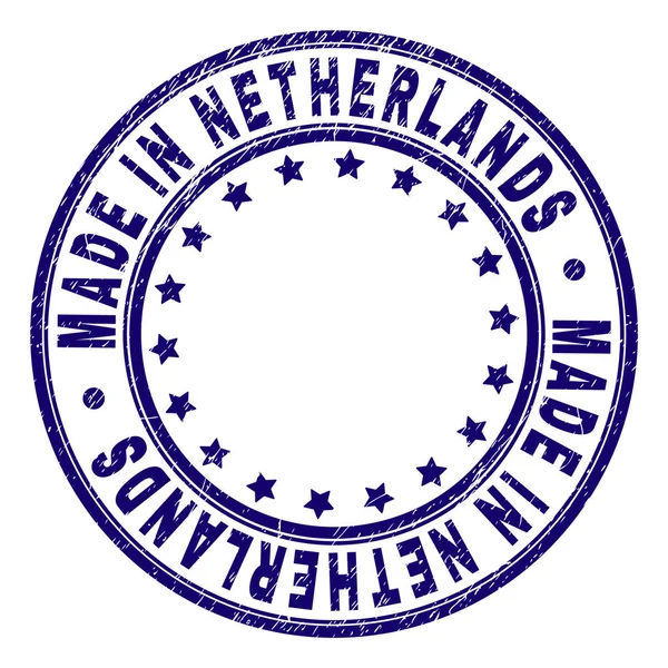 Grunge Textured MADE IN NETHERLANDS Round Stamp Seal — Stock Vector
