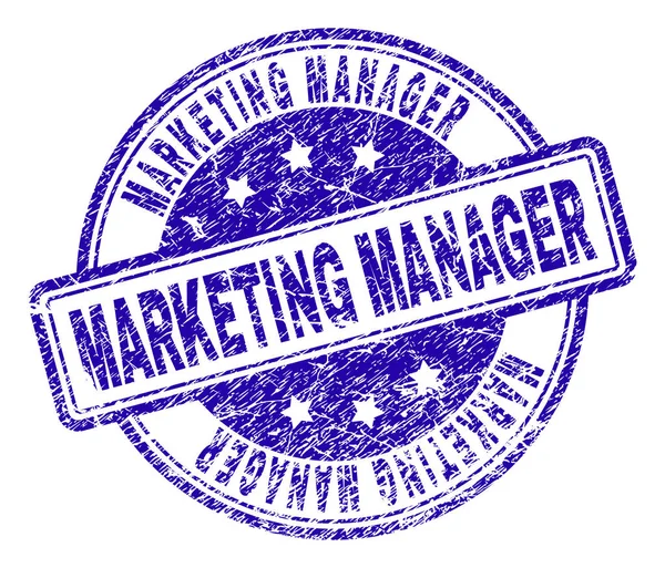 Streszczenie teksturowanej plombie Marketing Manager — Wektor stockowy