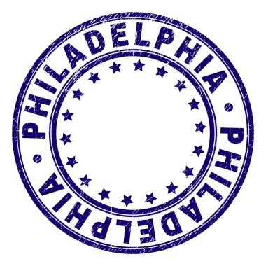 Grunge Philadelphia damga mühür yuvarlak dokulu