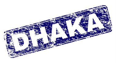 Yuvarlatılmış dikdörtgen damga çizilmiş Dhaka çerçeveli