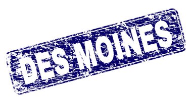 Yuvarlatılmış dikdörtgen damga çizilmiş Des Moines çerçeveli