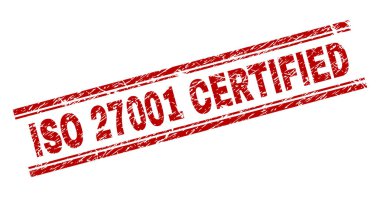 ISO 27001 sertifikalı damga mühür grunge dokulu